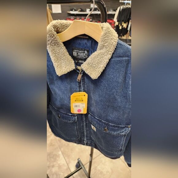 Carhartt Blue Jean Jacket with Sherpa Collar - Picture 4 of 4